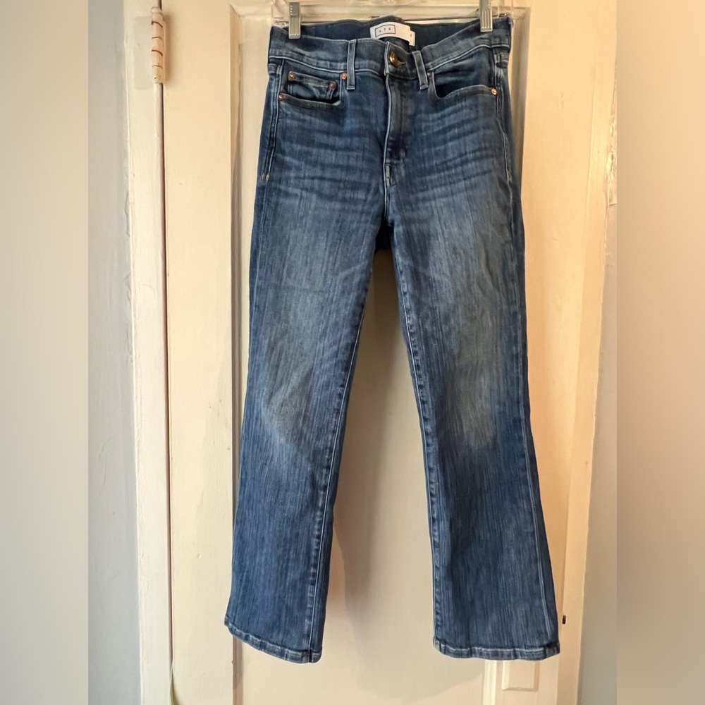 AYR Women's Straight Leg Jeans in Medium Blue Wash